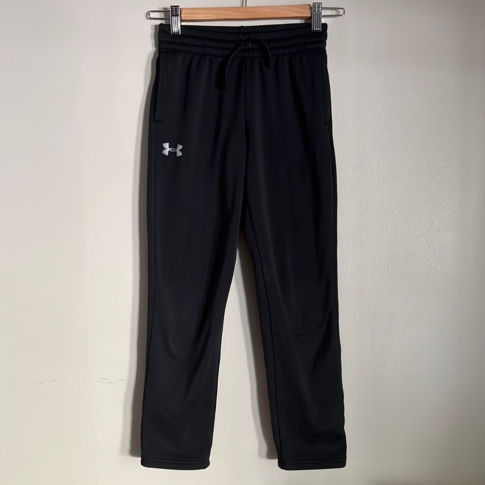 Boys Black Under Armour Joggers sweatpants Cold Gear Loose size YMD Youth Medium
